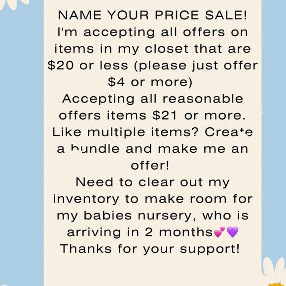 Name Your Price Sale Announcement - Picture 1 of 1